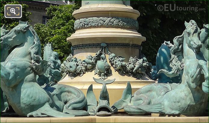 Fontaine de l'Observatoire bronze garlands