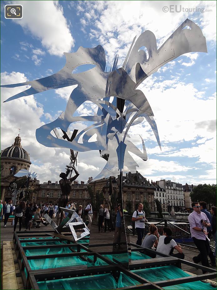 Pont des Arts stainless steel Tree 4 reflective mirror sculpture