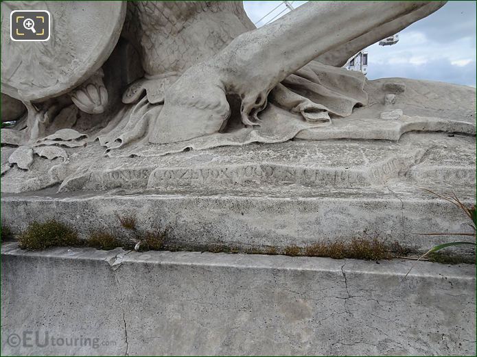 Antoine Coysevox inscription on base of statue