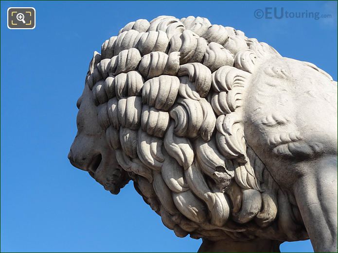 Marble Lions head at Tuileries Gardens, Paris