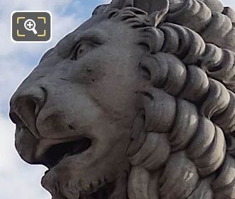 Face and mane of Lion statue by Giuseppe Franchi