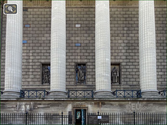 West facade Eglise de la Madeleine, St Jean Chrisostome statue