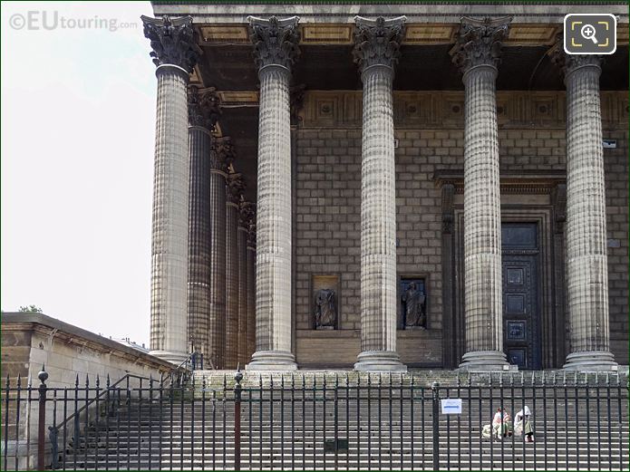 North facade Eglise de la Madeleine, Saint Luke statue, Paris