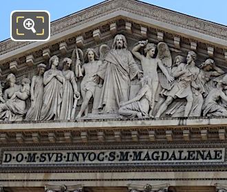 Eglise de la Madeleine pediment Latin Dedication