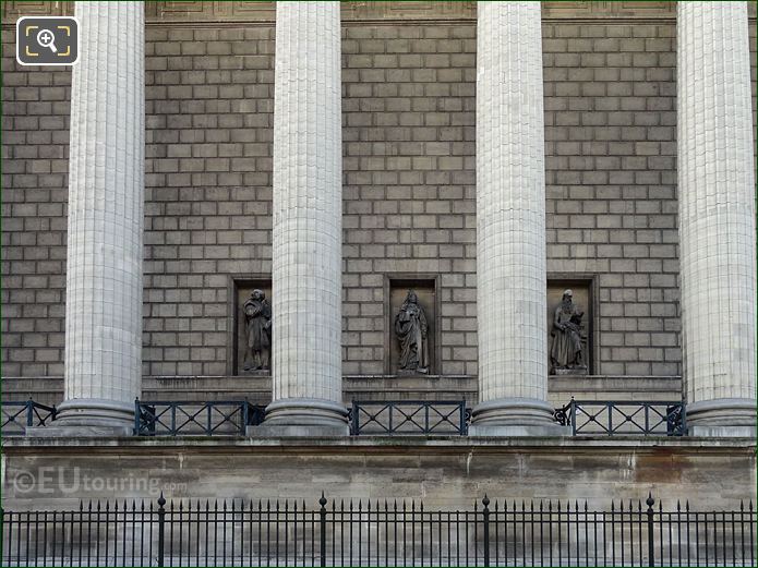 West facade Eglise de la Madeleine and Saint Jerome statue