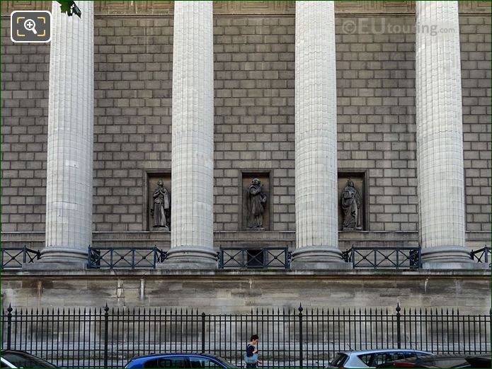 West facade Eglise de la Madeleine and Saint Gregoire statue