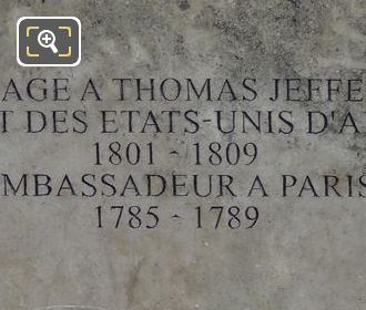 Pedestal left side tribute inscription for Thomas Jefferson Monument