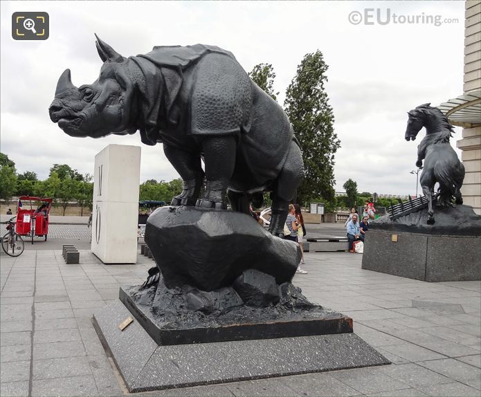 Rhinoceros statue sculpted for 1878 exhibition in Paris