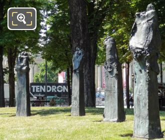 Bronze statues of Jean Moulin monument by sculptor Goerges Jeanclos