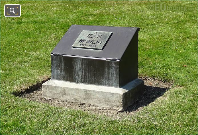 Bronze plaque for Jean Moulin monument Champs Elysees Gardens