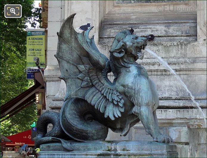 Fontaine Saint Michel mythical statue