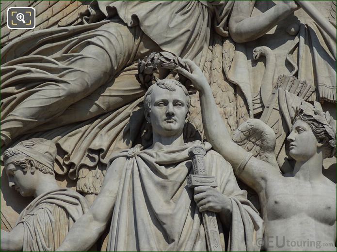 Napoleon I statue on Le Triomphe de 1810 sculpture