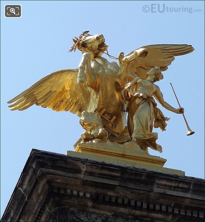 Equestrian statue on the Pont Alexandre III