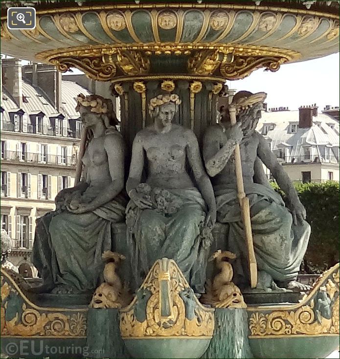 Place de la Concorde sculptures on the fountain