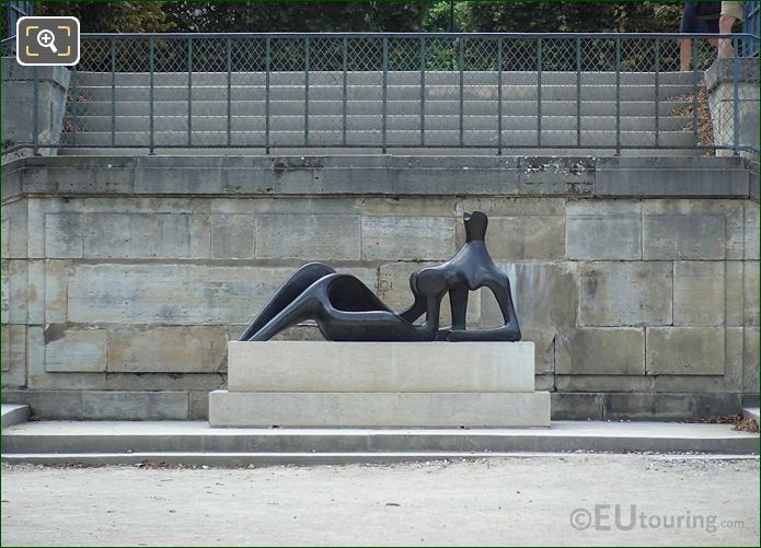 Tuileries Gardens and bronze sculpture Reclining Figure