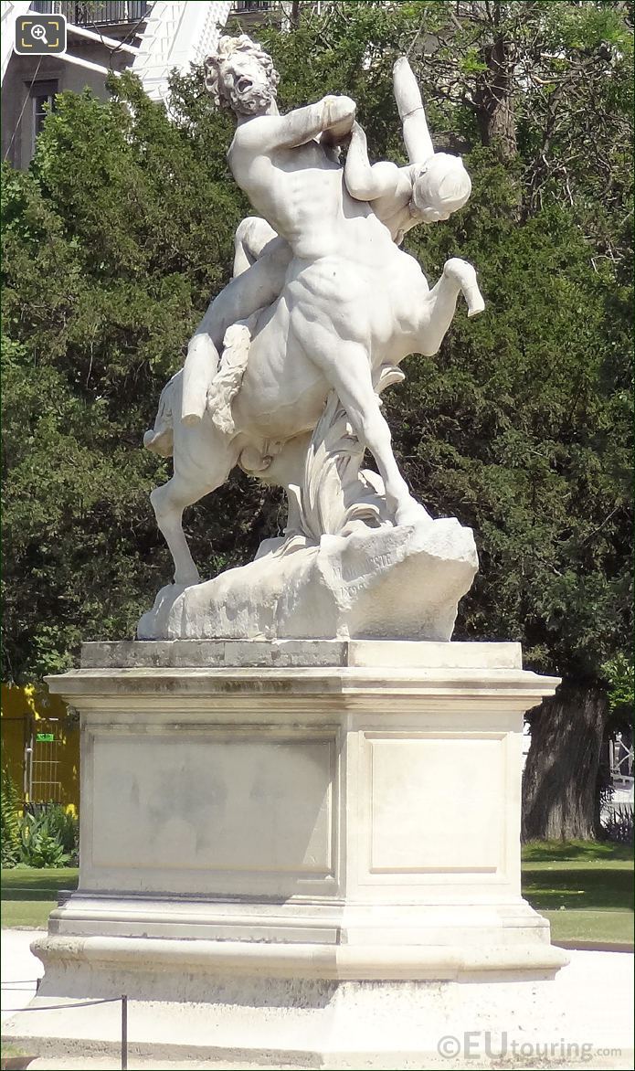 Tuileries Gardens and Le Centaur Nessus Enlevant Dejanire statue