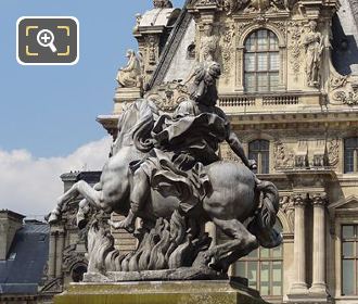 Left hand side of King Louis XIV equestrian statue