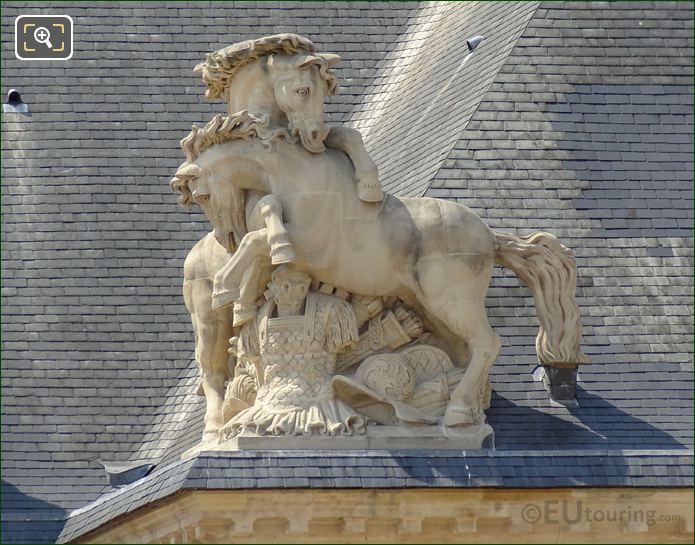 Equestrian statue group of horses on Hotel des Invalides