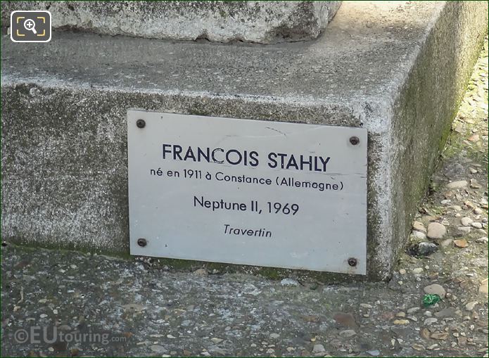 Plaque on the Neptune II sculpture