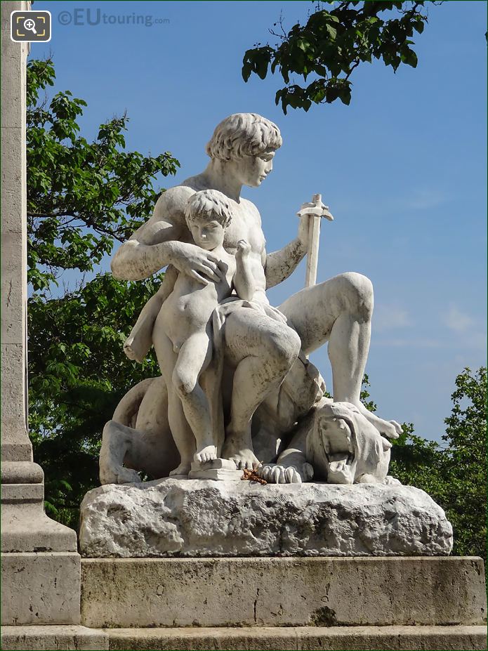 Marble L'Ordre statue in Square Barye