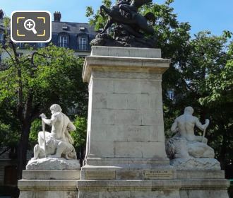 Back view of L'Ordre statue group