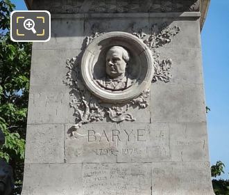 Stone medallion of Antoine Barye on Barye monument