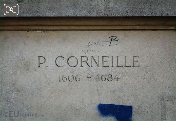 Inscription on Pierre Corneille statue