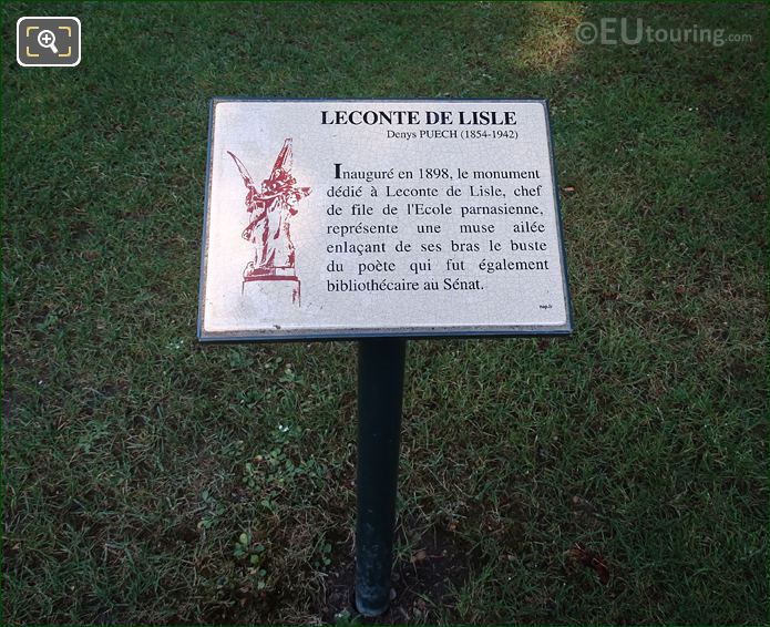 Plaque for Leconte de Lisle statue