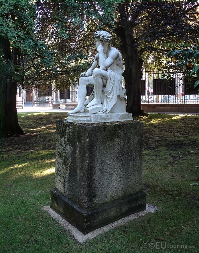 Marble statue Il Dispetto by Jean Valette