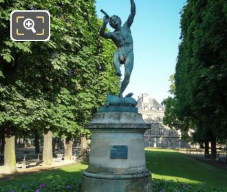 Faune Dansant statue with Palais Luxembourg behind