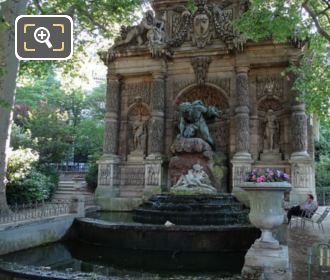 Naiad statue on Fontaine Medicis in Luxembourg Gardens