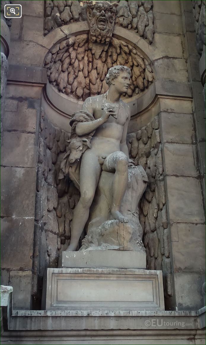 Fontaine de Medici statue of Faune in Luxembourg Gardens