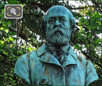 Bronze bust of Henry Murger by artist Theophile Bouillon