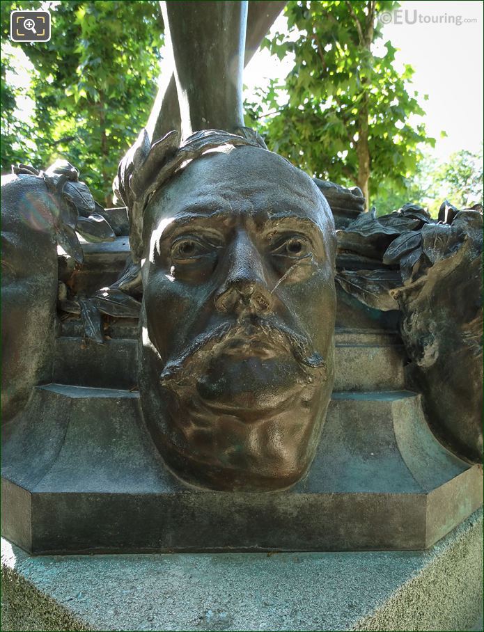 Jean Baptiste Corot mask on statue