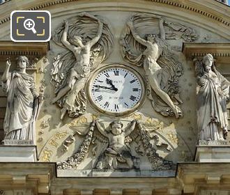 Palais du Luxembourg south facade clock and statues