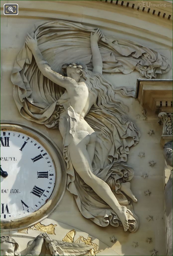 La Nuit sculpture by Palais du Luxembourg clock