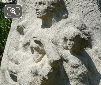 Three souls on pedestal of Paul Verlaine monument