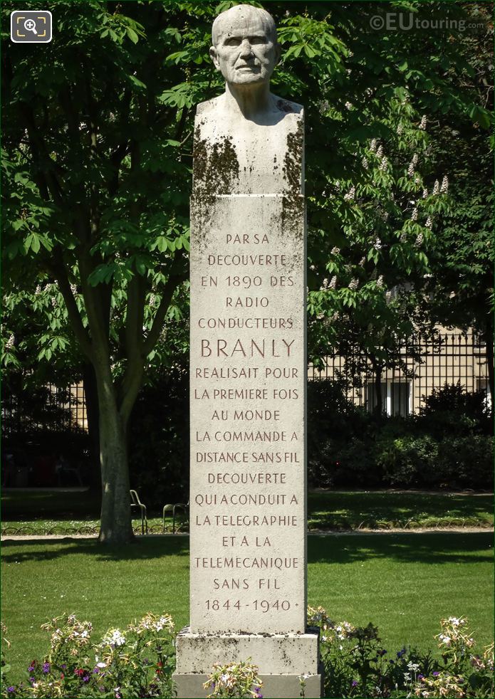 Edouard Branly bust statue on pedestal