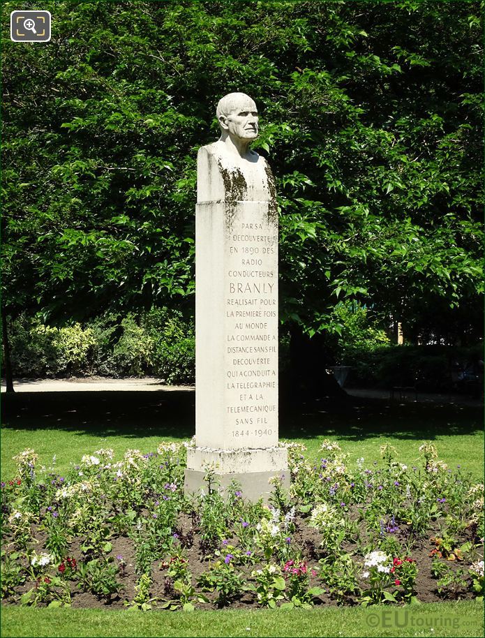 Edouard Branly monument in Jardin du Luxembourg