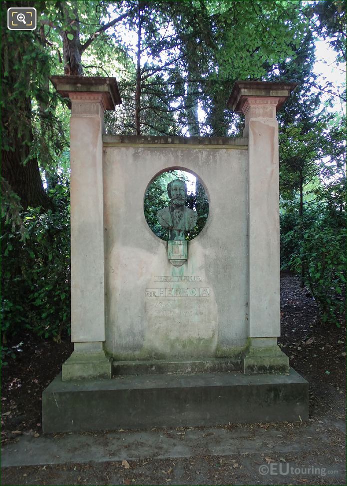 Jose Maria de Heredia monument in Luxembourg Gardens