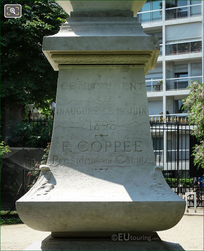 Back inscription on Charles Sainte-Beuve monument