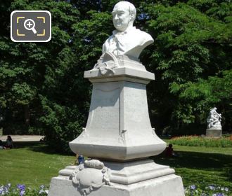 Charles Augustin Sainte-Beuve bust on its stele