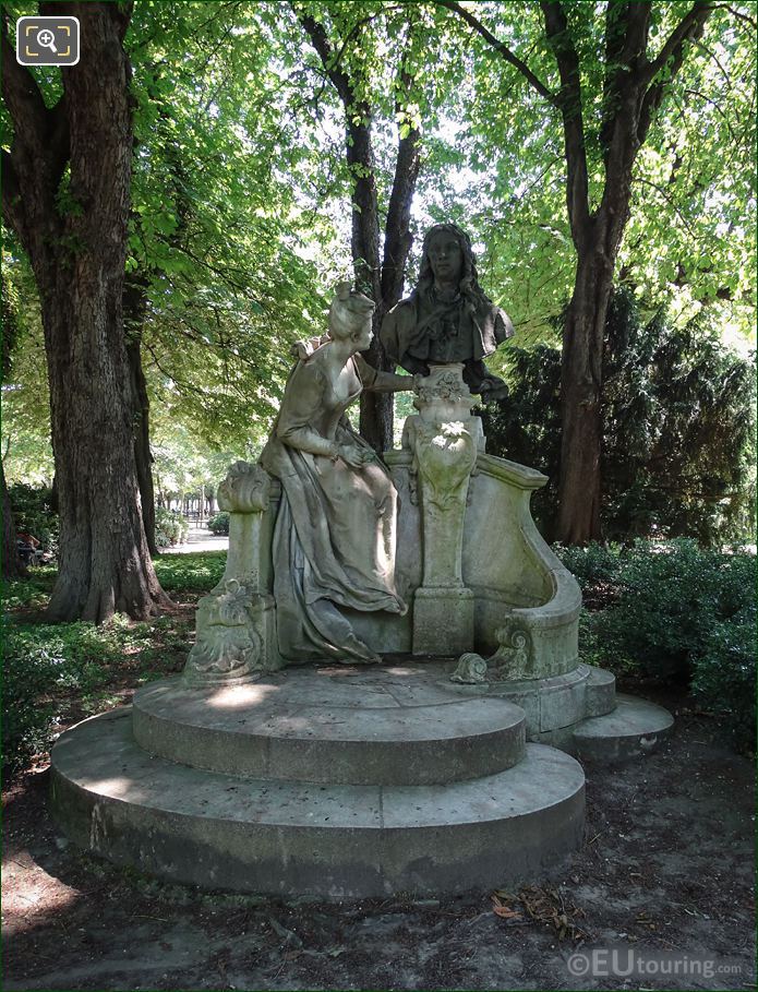 Front of Watteau monument in Luxembourg Gardens