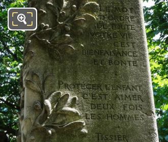 West side inscription on Theophile Roussel monument