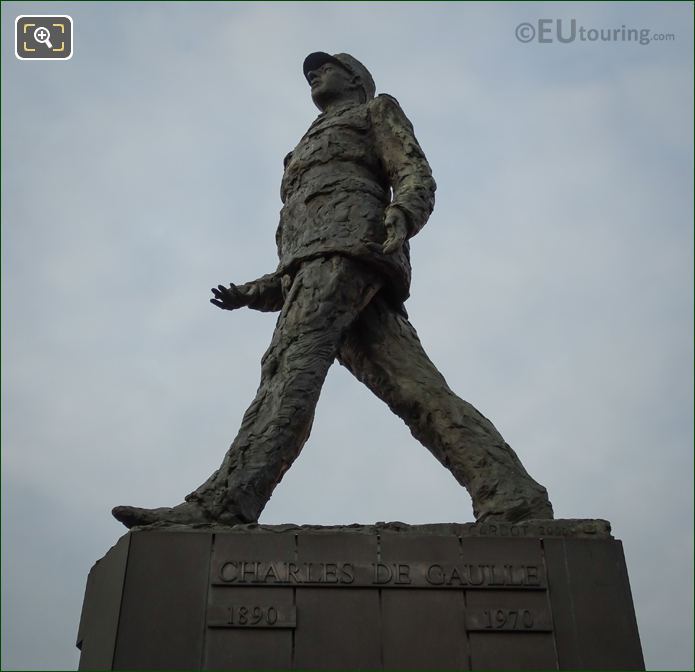 Charles de Gaulle statue side view