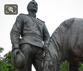 Statue of Russian soldier on The Spring monument