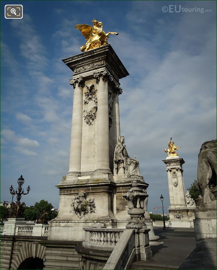 East view of Pont Alexandre III and France de Charlemagne