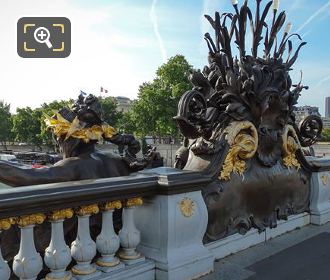 Pont Alexandre III keystone Nymphes de la Neva