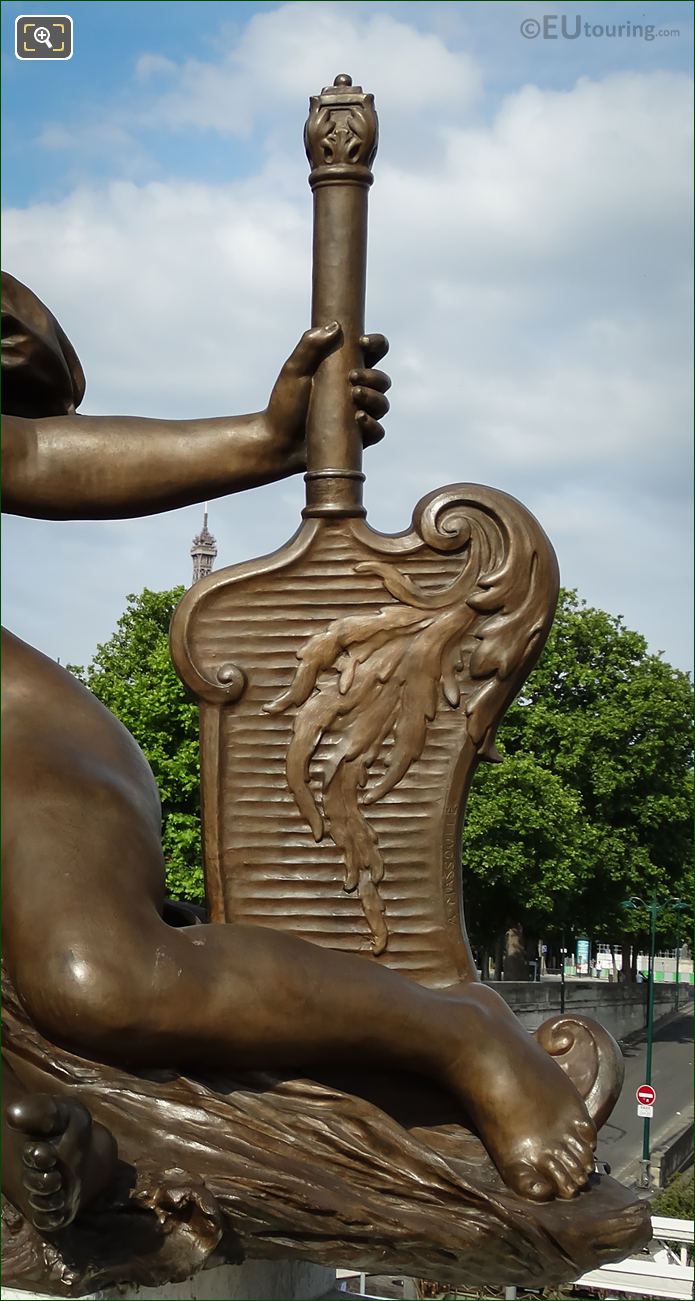 Boat rudder on Water Spirit statue Nereide