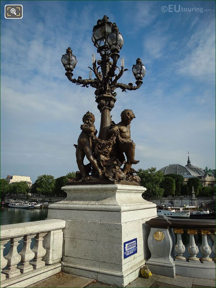 Lamp post candelabra Pont Alexandre III SW corner